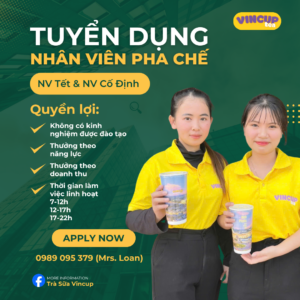 Trà Sữa Vincup - Tuyển Dụng Nhân Viên Pha Chế 1 Green And Yellow Modern Professional Open Recruitment Instagram Post