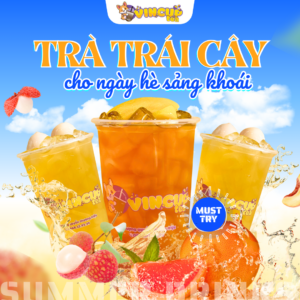 Bai dang Instagram xanh duong vang gradient hien dai ruc ro cua hang do uong giai nhiet mua he trai cay 1