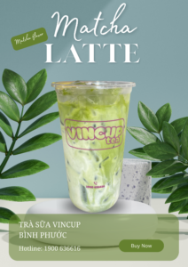 Trà sữa Đồng Xoài: Matcha Latte có gì khác biệt so với các dòng đồ uống khác? 1 Green White Simple Matcha Latte Product Poster 1 1