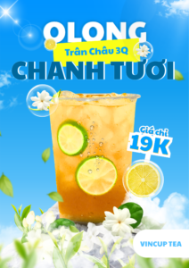 Trà sữa Đồng Xoài và những lựa chọn đồ uống phù hợp ngày nắng mưa xen kẽ 2 Trang Xanh Duong va Vang Don Gian Cua Hang Thuc Uong Tuoi Mat Tra Xanh Poster