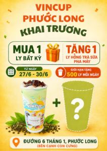Trà sữa Đồng Xoài: Vincup Phước Long chính thức khai trương đón khách 1 VINCUP PHUOC LONG